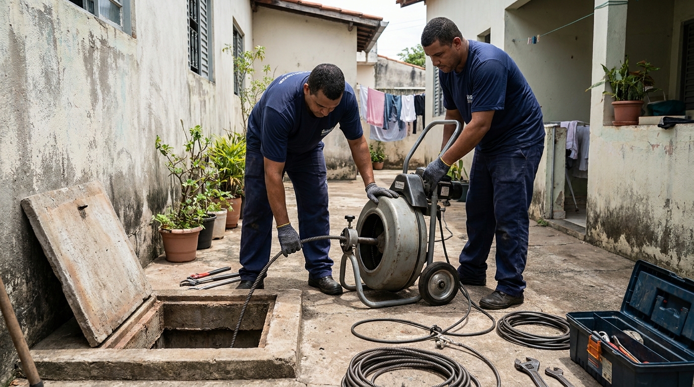 Desentupimento de Coluna Sanitária em Gravataí‑RS